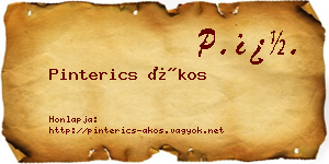 Pinterics Ákos névjegykártya
